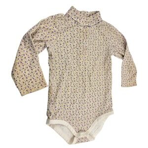 Gymboree Baby Girls Purple Floral Long Sleeve Turtleneck Bodysuit 12 18 M VTG 02